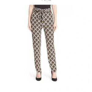 A.L.C. Ansel Print Silk Tie Waist Trousers Pants French Girl Corpcore Resort 2